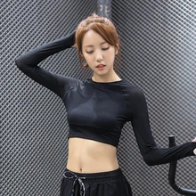 Женская одежда с круглым вырезом, женские майки для бега, Спортивная футболка с длинными рукавами, быстросохнущая футболка, футболка с татуировкой, QS