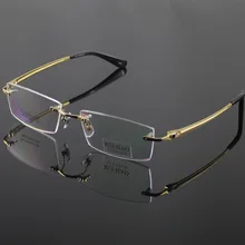 Unisex brillengestell mode brillen männer randlose titanium gläser frauen optische brille brillenfassungen oculos von grau