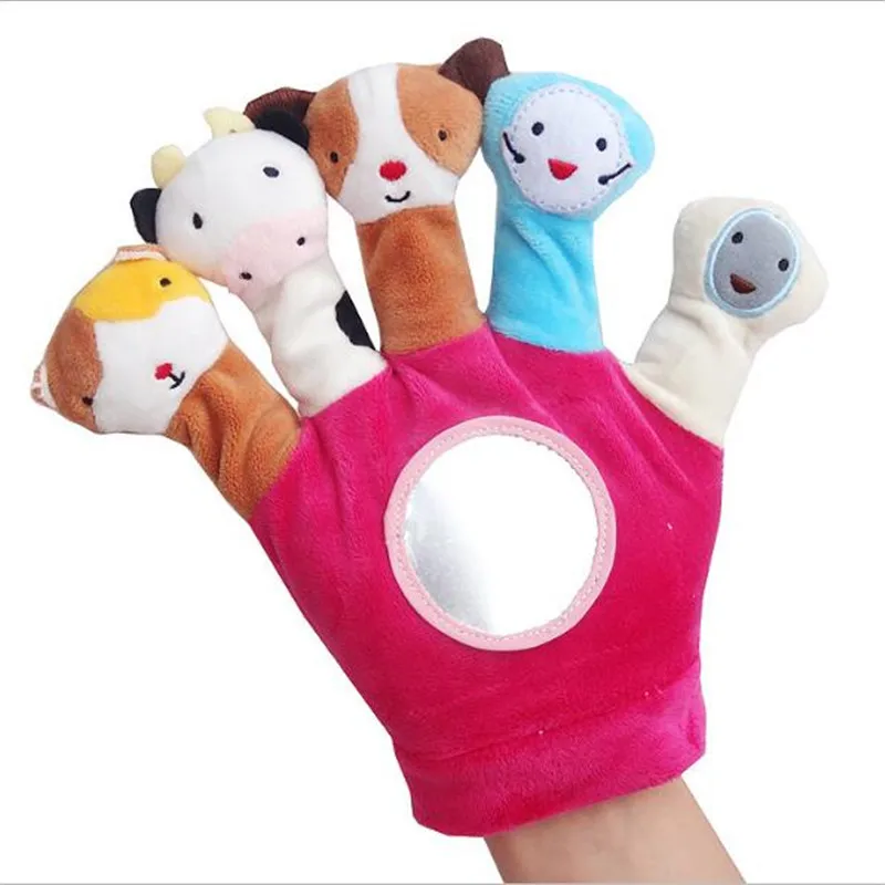 Перчатка мультфильм животное палец плюшевые игрушки на пальцах биологическая Детская кукла, ребенок дети развивающие куклы для театра марионеток игрушка
