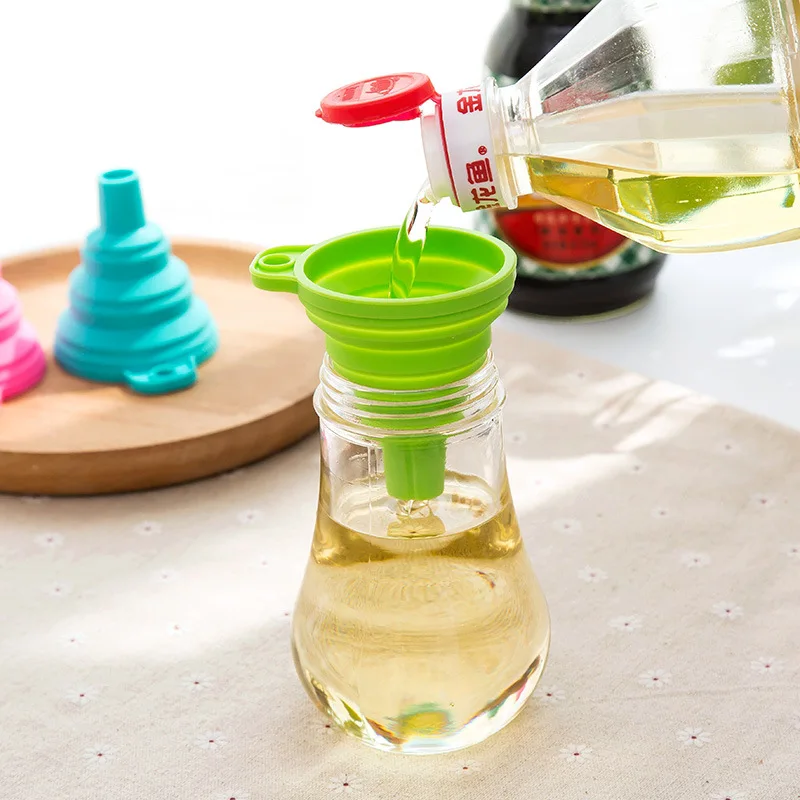 

3 Pcs/Lot Food-grade Multi-function Silicone Collapsible Funnel The Silicone Portable Funnel Oil Can Funnel