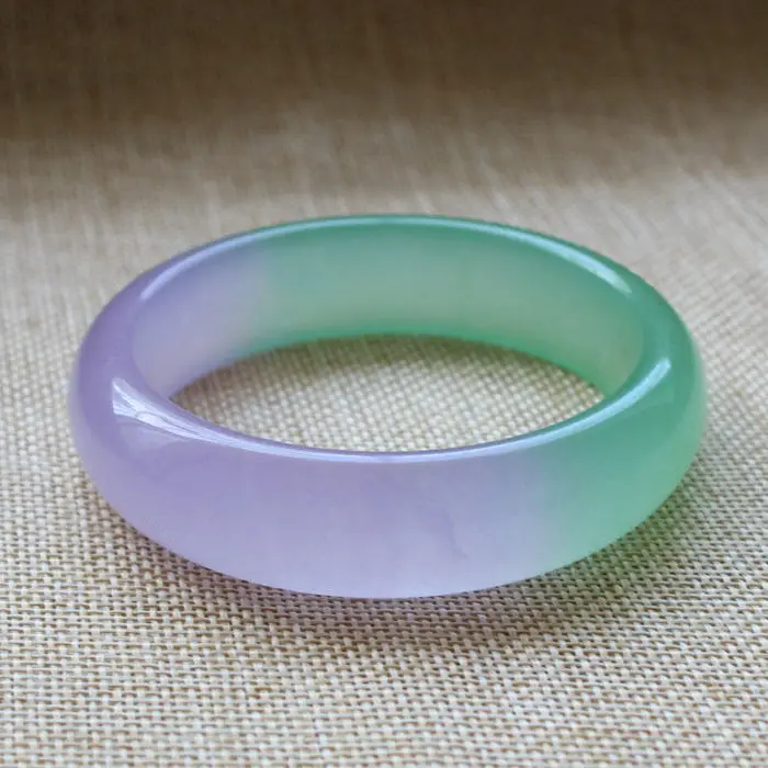 

A-18 Chinese Natural Beautiful Lavender Green Nephrite Jade Bangle Bracelet 60mm 28% 10.13