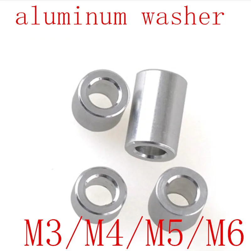 

10-20pcs/lot M3 M4 M5 M6 Aluminum washer round hollow no thread standoff spacer thickness 2/3/4/5/6/8/10/12mm