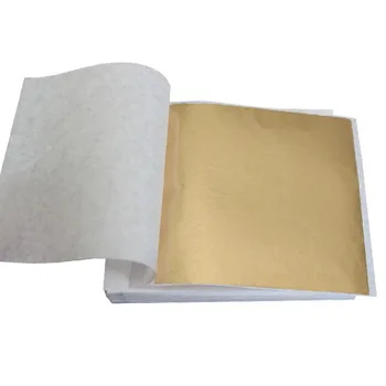 

100Pcs Imitation Gold/Sliver/Copper Foil Art Craft Paper Leaf Leaves Sheets Foil Paper for Gilding DIY Craft Decor Design Paper