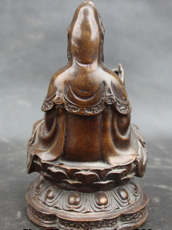 

S0549 Tibet Buddhism Bronze Gilt Kwan-yin Guan Yin Boddhisattva Goddess Buddha Statue