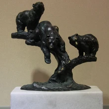 USPS в США S0730 художественная Статуэтка бронзовые медные три медведя художественная мраморная основа скульптура статуя