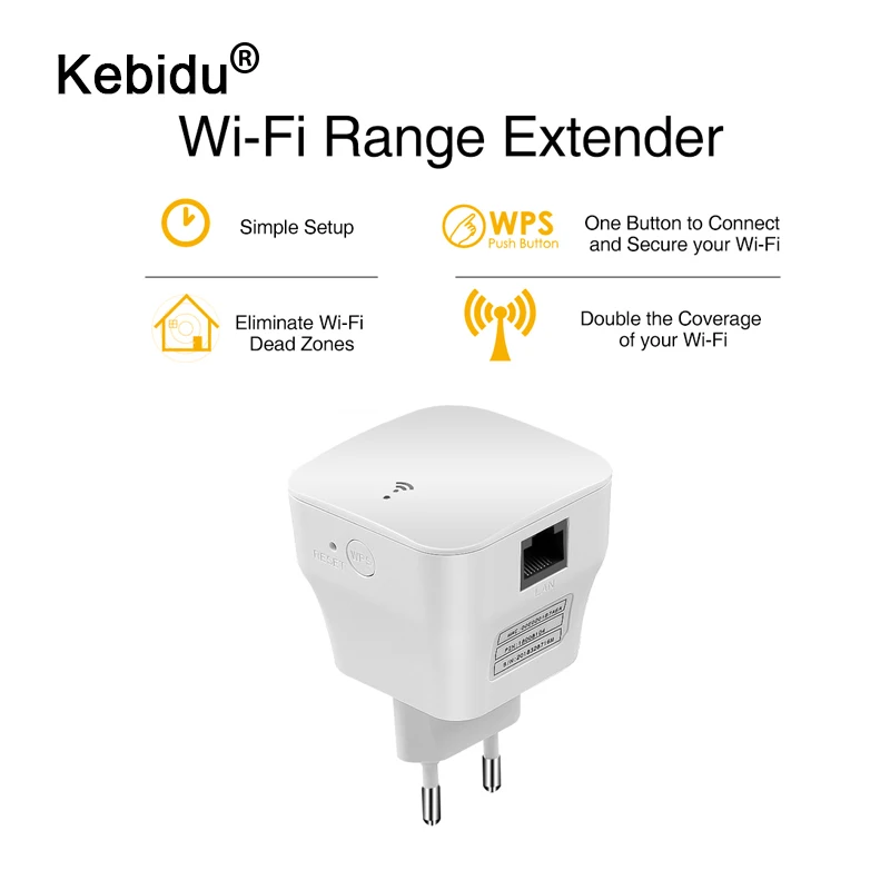 

kebidu Wifi Router Repeater 802.11N/B/G Computer Networking Range Expander Wireless 300M Roteador Signal Boosters EU/US plug