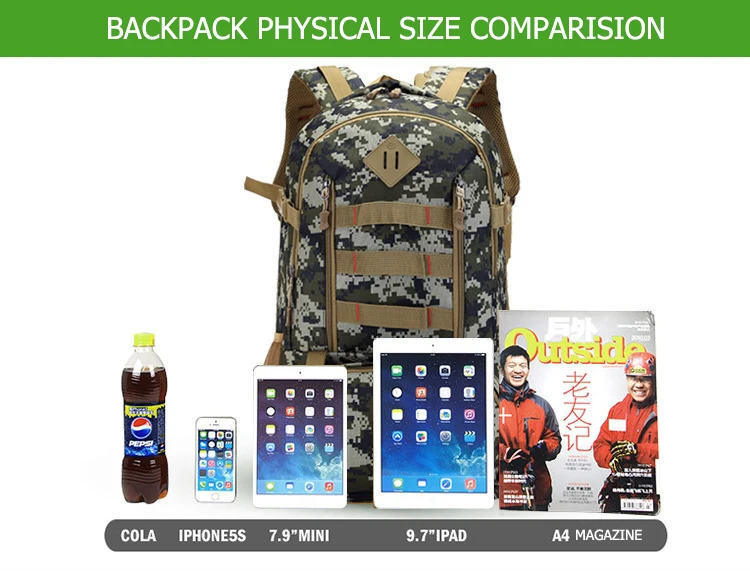 Quente de Alta Molle à Prova Mochila do Exército Bolsa de Esportes Qualidade Grande Dwaterproof Água Militar Tático Mochila Caça Caminhadas Acampamento 50l 4 High Quality Esporte e Lazer
