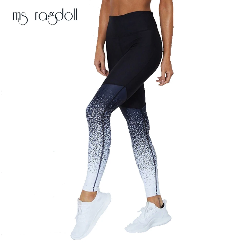 ms ragdoll Women Yoga Pants Sports Clothing Gradient Color yoga set