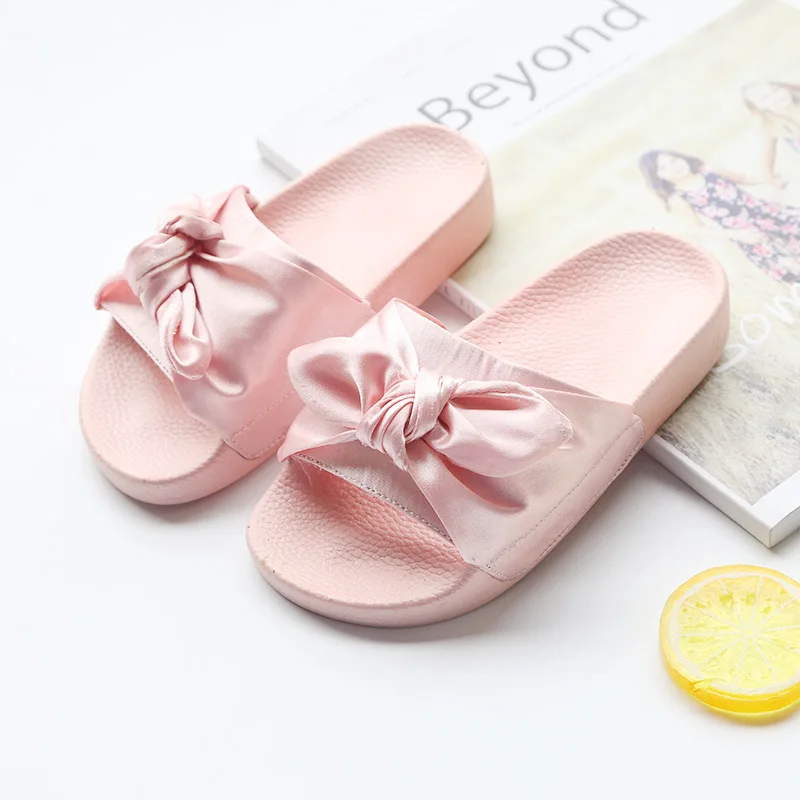 Princess Slippers Baby Girls Slippers with Bow Kids Summer Shoes Home Slippers Children Shoes Sandalias Mujer