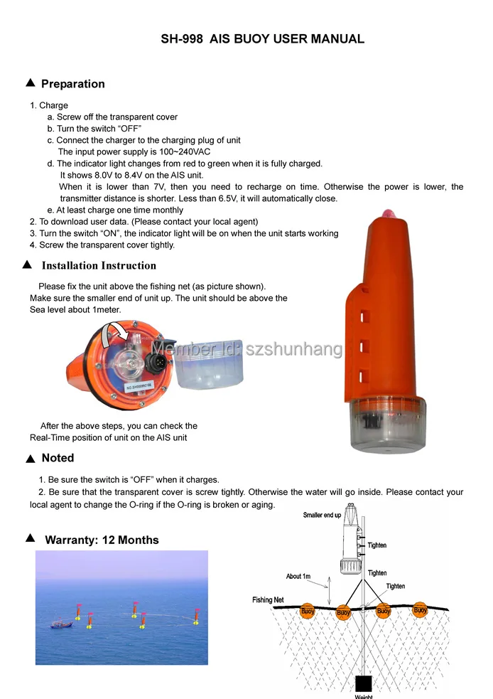 SH-998  AIS BUOY USER MANUAL 20150511