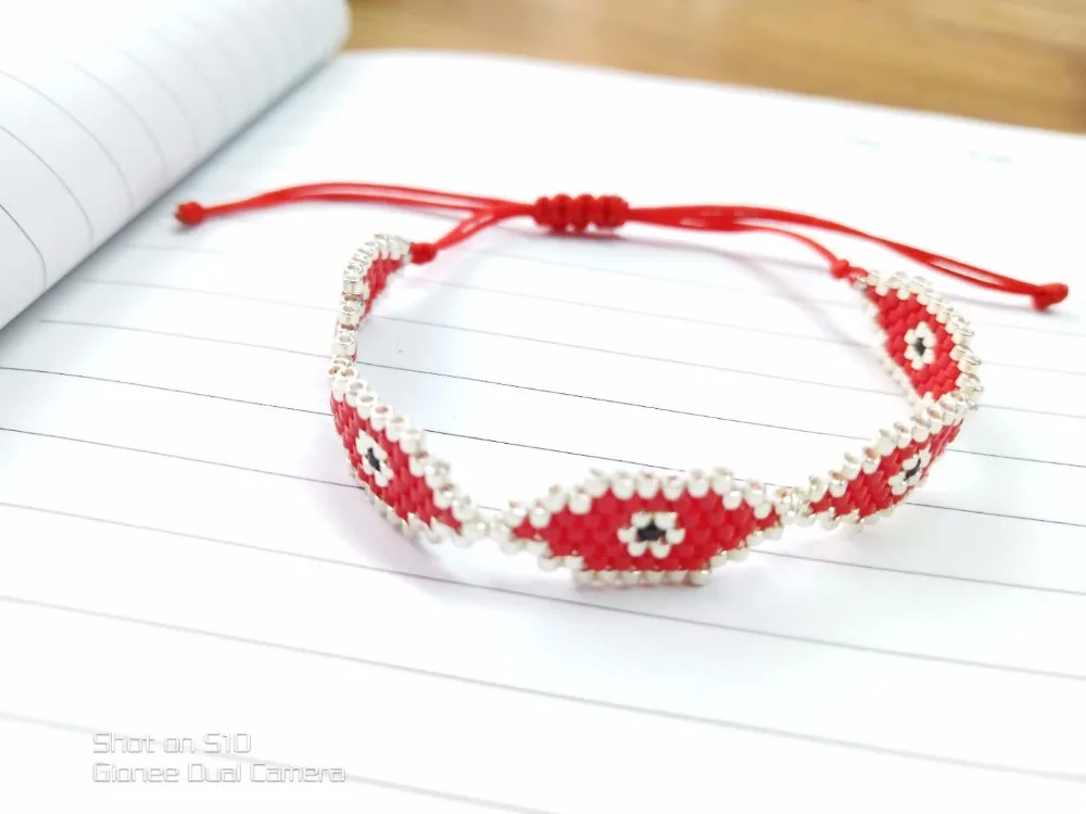 

Miyuki Beads Handmade Evil Eye Bracelet for Women Fashion Jewelry Adjustable