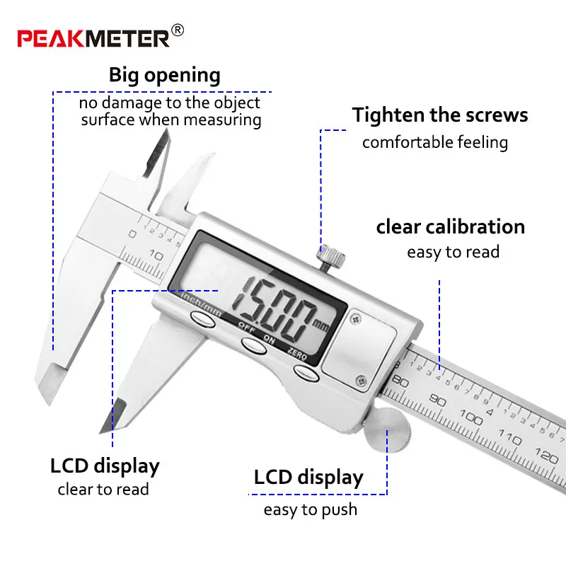 Измерительный инструмент из нержавеющей стали цифровой суппорт 6''150mm messchieber Paquimetro измерительный инструмент штангенциркуль