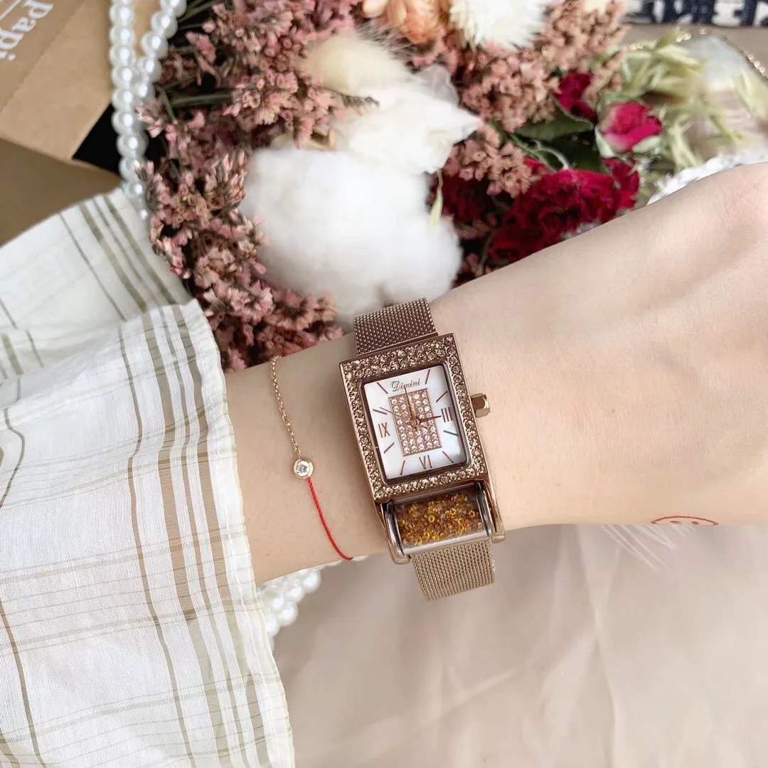 Nobre Roxo Cristais Milanese Pulseira Relógios para