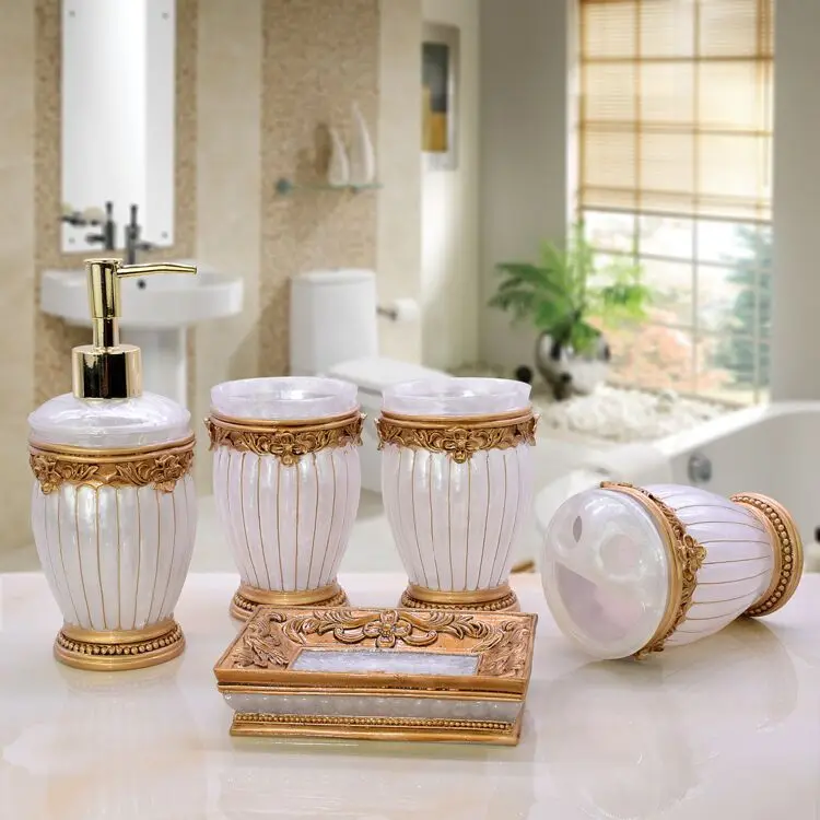 

5pc Bathroom Accessories Sets/Dispensers/Dishes/Toothpaste Holders/Bathroom Tumblers/Bathroom Products Bathroom set accessories