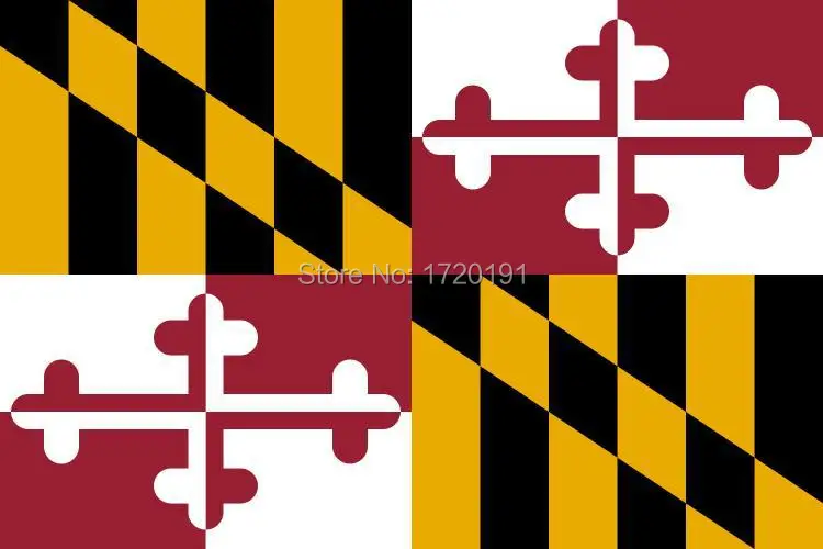 

2015 free delivery American local flag polyester printing Maryland size 90cm*150cm 3ft*5ft