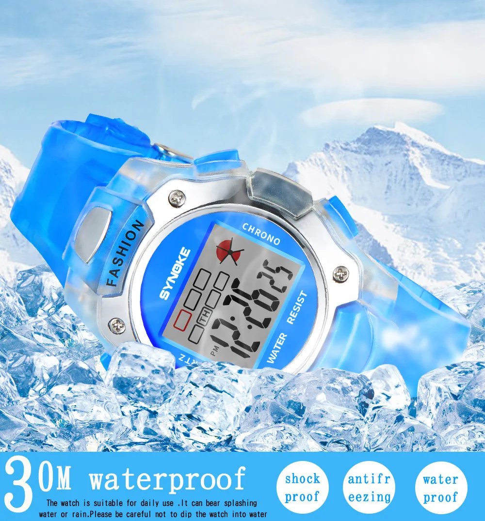 Многофункциональные водонепроницаемые часы 30 м светодиодный цифровой двойной экшн часы платье часы подарки для детей детские спортивные