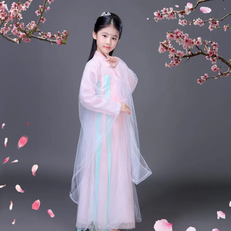 

traditional chinese dance costumes for girls Ancient Fairy han tang dynasty qing hanfu Dress ming opera children Child kids kid