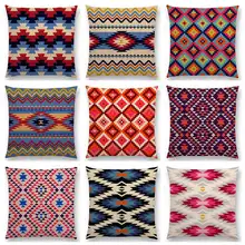 Por Aztec Throw Pillows Lots From Colorful Aztec Geometric Pattern Tribal Prints Abstract Rainbow Ethnic Plaid Decorative Cushion Cover Sofa Throw Pillow