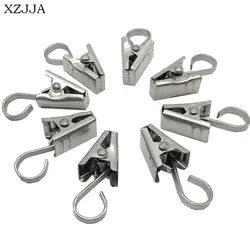 XZJJA 50 шт Сильный крепкий металлический занавес кольца для зажимов крючки для душевой занавеска для гостиной аксессуары Зажимы для штор