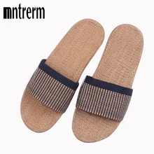 Mntrerm/весна г. нескользящие летние домашние тапочки Высококачественная льняная домашняя обувь Мужские дышащие повседневные льняные тапочки