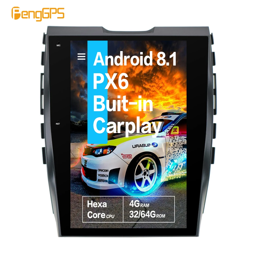 12,1 ''вертикальный экран Tesla Android 8,1 PX6 CARPLAY Автомагнитола для Ford Edge gps навигация головное устройство