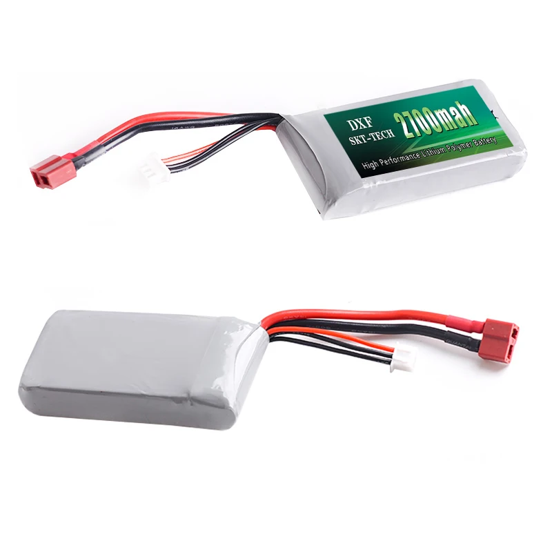 2 шт. DXF RC Lipo батарея 2s 7,4 V 2700mAh 4200mah 20C Max 40C для Wltoys 12428 feiyue 03 JJRC Q39 Запчасти для обновления