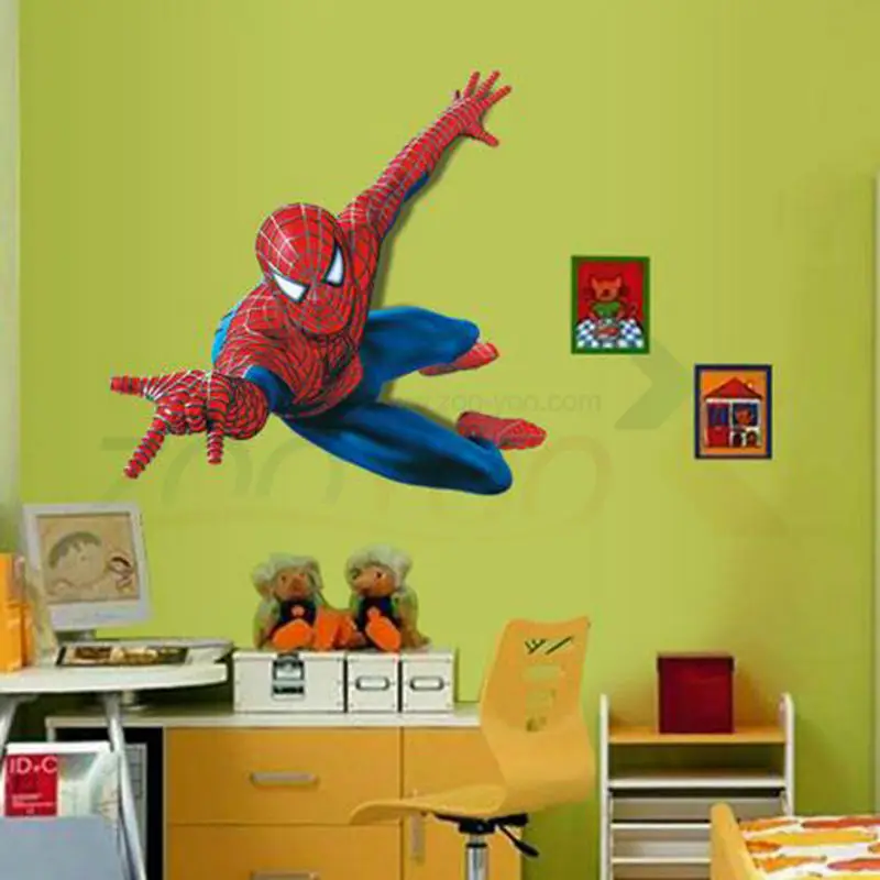 

Superman Spiderman giant wall stickers adhesive for children room wall 3D sticker Spider-man decoration decals Kids' Room Decor