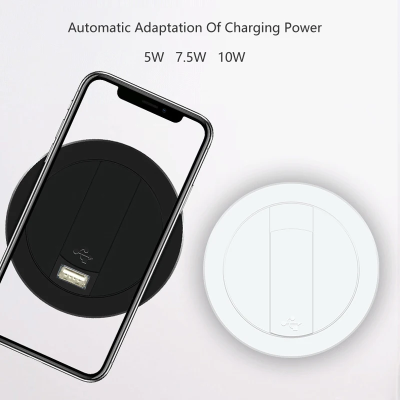 Embed Desktop Fast Wireless Charger Furniture Office Table Desk Mounted fast Charging Embedded For IPhone X XS Max Samsung S9 8
