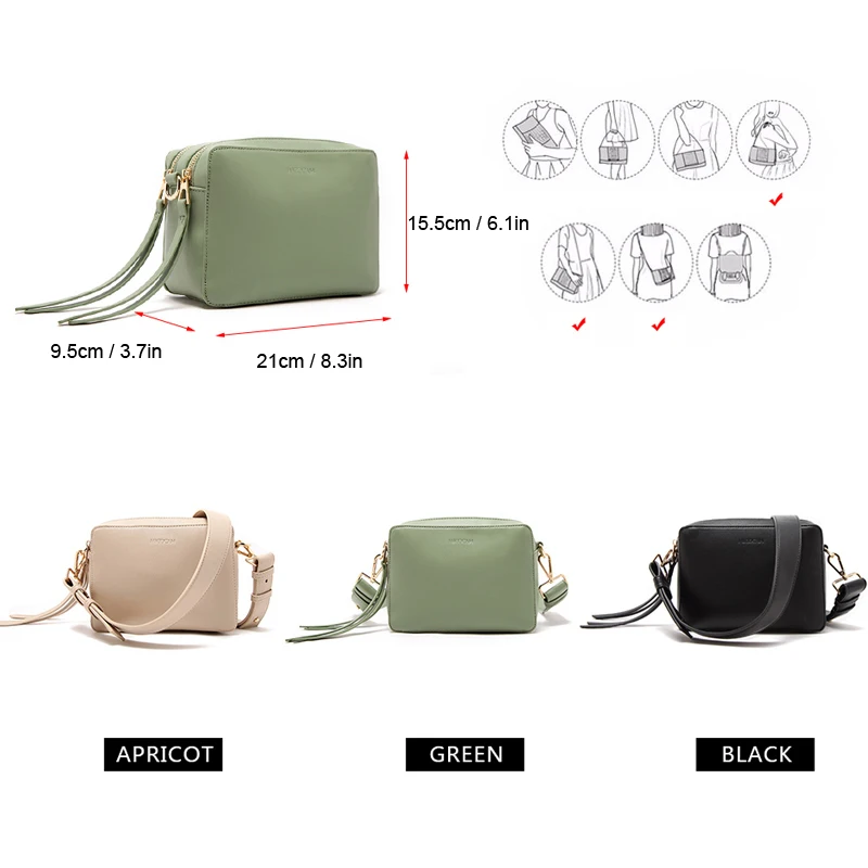 MICOCAH Rivet Bottom Women Crossbody Bag Metal Cirque Strap Wide Shoulder Strap Women Casual Bags MHSD136