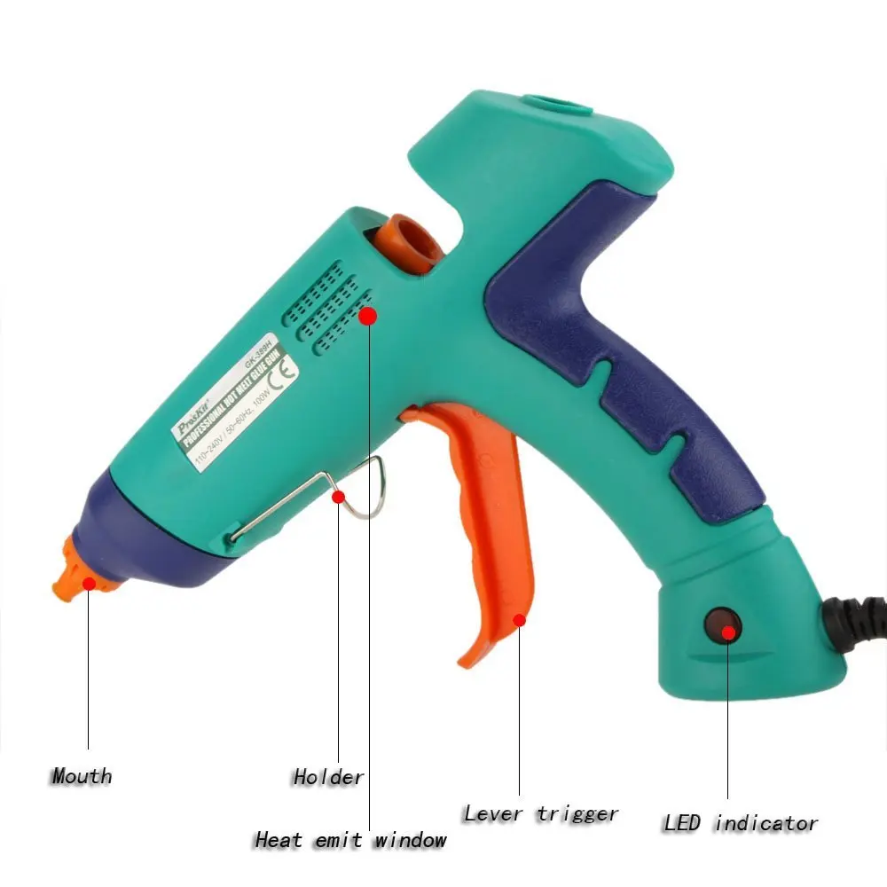 

Power Tool Proskit GK-389H Professional Hot Melt Glue Gun 100W For Adhesive Cardboard Boxes