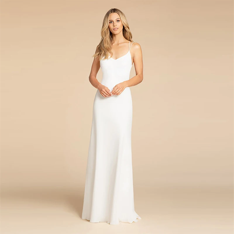 

Verngo Ivory Bridesmaid Dresses Spaghetti Straps Bridesmaid Dress Simple Elegant Dress For Wedding Party Vestidos De Madrinha