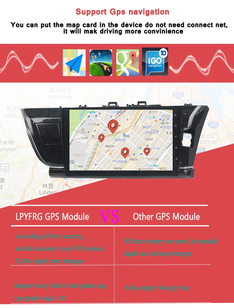 10," 8 Core Android 9,0 автомобиля gps для Защитные чехлы для сидений, сшитые специально для Toyota Corolla 2013 автомобиля 2 din радио навигации 4 ГБ ОЗУ+ 64 Гб Rom 64bit PX5