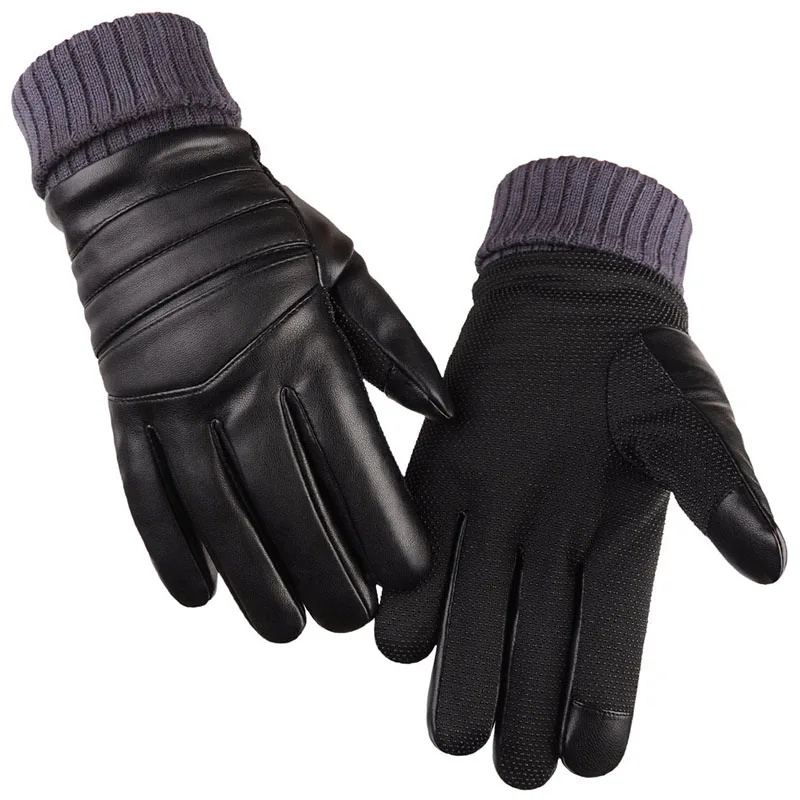 POSSBAY теплые кожаные черные Мотоциклетные Перчатки зимняя защита для мотокросса Guantes Moto нескользящие перчатки для мужчин и женщин Gant скутер