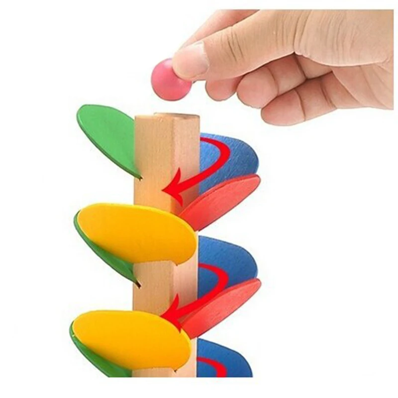 

Ball Run Track Game DIY Toy Mini Hot Sale Wooden Tree Baby Kids Educational Toy Blocks toys for children