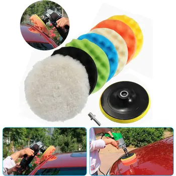 

8 PCS 7 Inch Buffing Sponge Polishing Pad Self-Adhesive Disc Wool Disc Polishing Wax Sanding Pad Kit For Car Cleaning