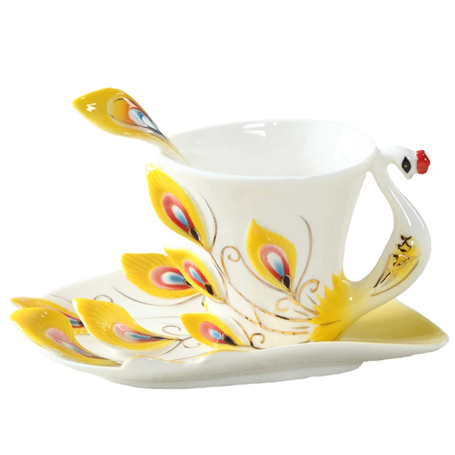 Colourful Pea Coffee Cup Ceramic Porcelain Enamel Cupugs Colourful Pea Coffee Cup Ceramic Porcelain Enamel Cupugs Wedding Birthday Gift Creative 175ml