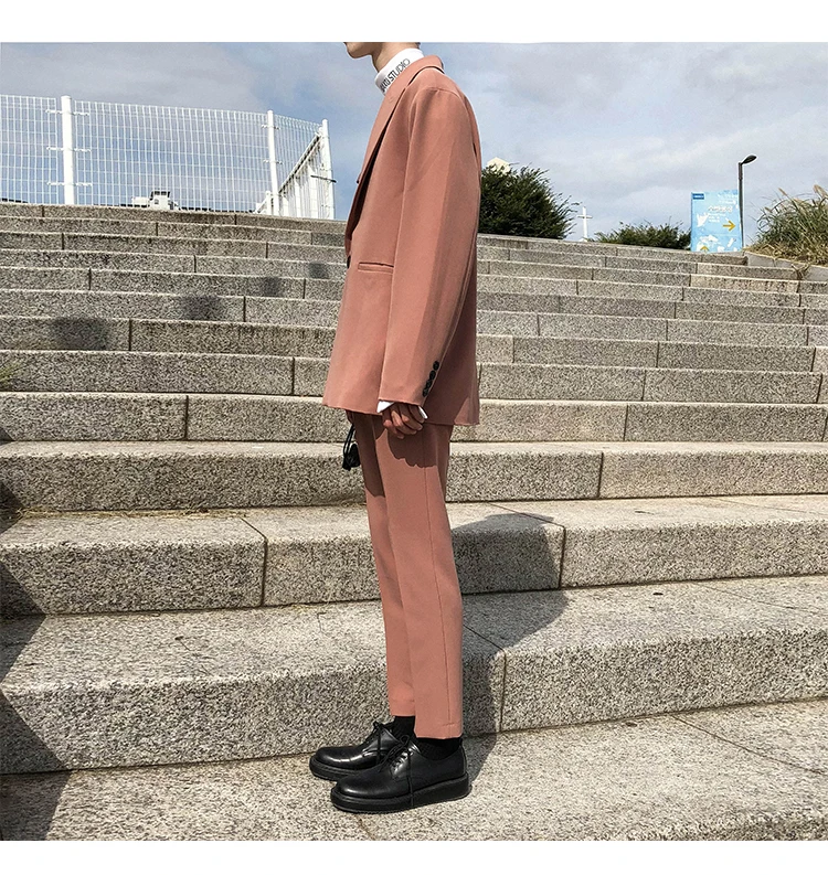 2019 модные новые поступления свободный Индивидуальный повседневный летний костюм tute uomo одежда мужская консервативный стиль хлопок