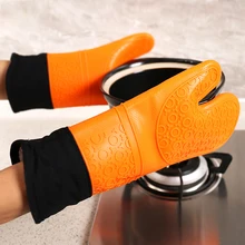 1 шт. силиконовые пищевые толстые термостойкие перчатки барбекю гриль перчатки Кухня барбекю печь кулинарные рукавицы выпечка, гриль перчатки