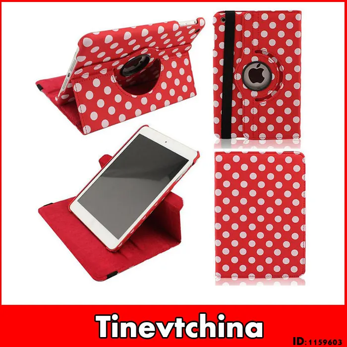 300 Pc/lot Polka Dot PU Leather 360 Rotating Case Stand Smart Cover Magnetic For Apple iPad 2 3 4 Multi-Color | Компьютеры и офис