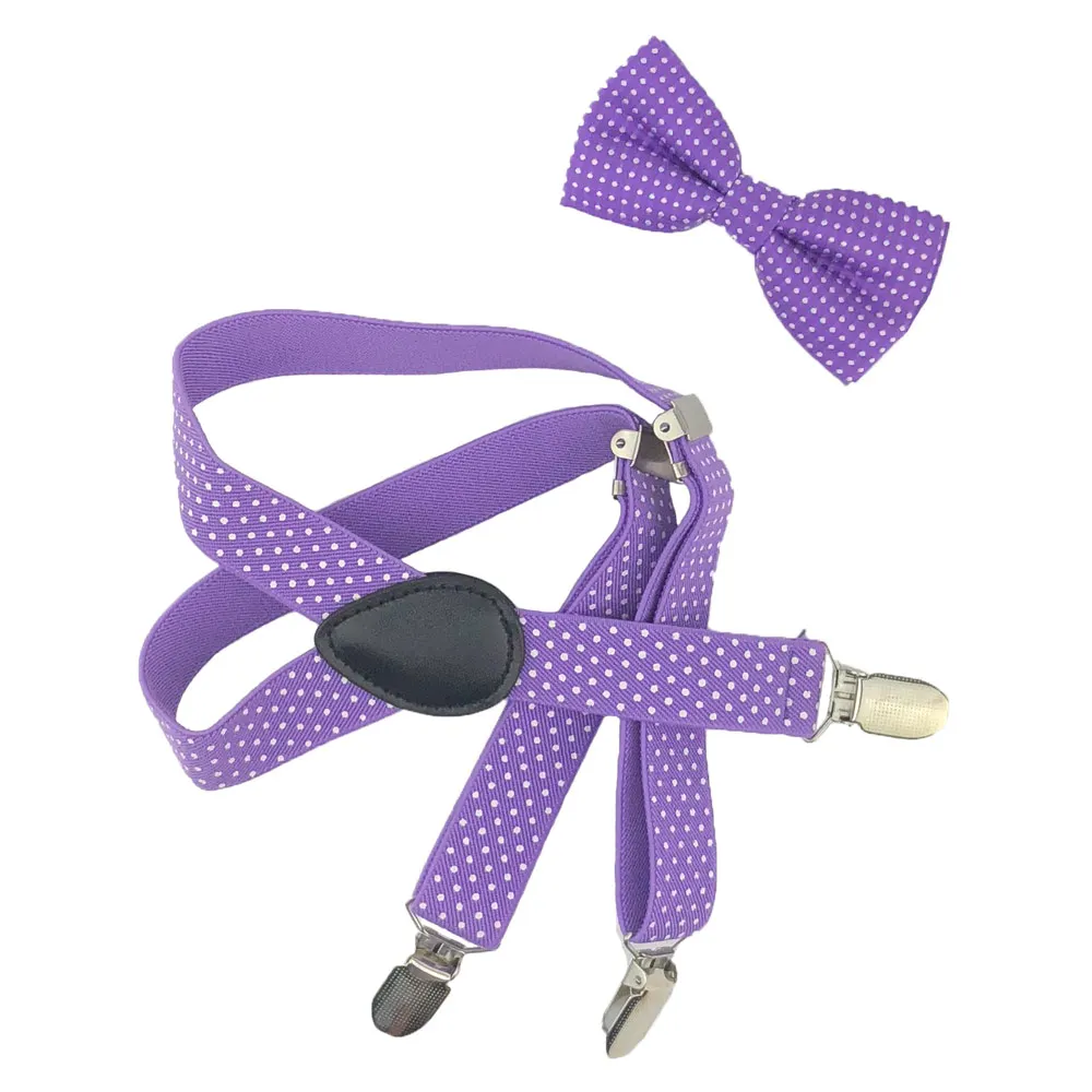 Yienws/комплект для маленьких мальчиков; подтяжки галстук бабочка в темно-синий горошек; галстук-бабочка на подтяжках; детский Свадебный галстук-бабочка; эластичные подтяжки; YiA111