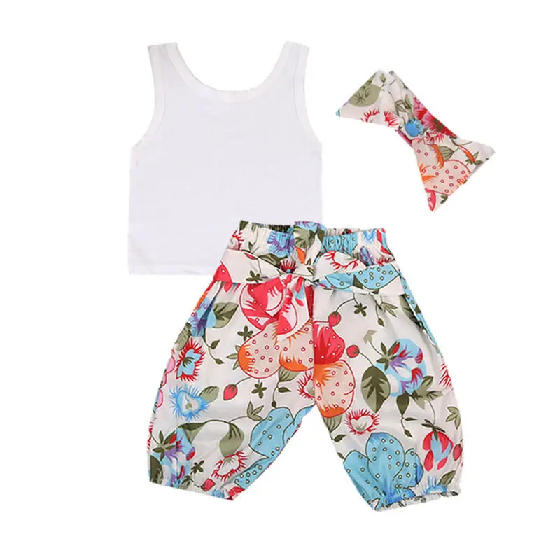 Летний комплект одежды из 3 предметов с бантом для малышей жилет новорожденных