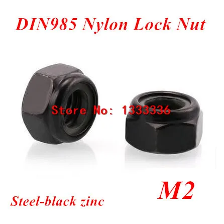 

500pcs DIN985 M2 Hexagon Nylon Self Locking Nuts m2 Nylon Insert Hex Lock Nut Locknuts Galvanized Carbon Steel Black Zinc