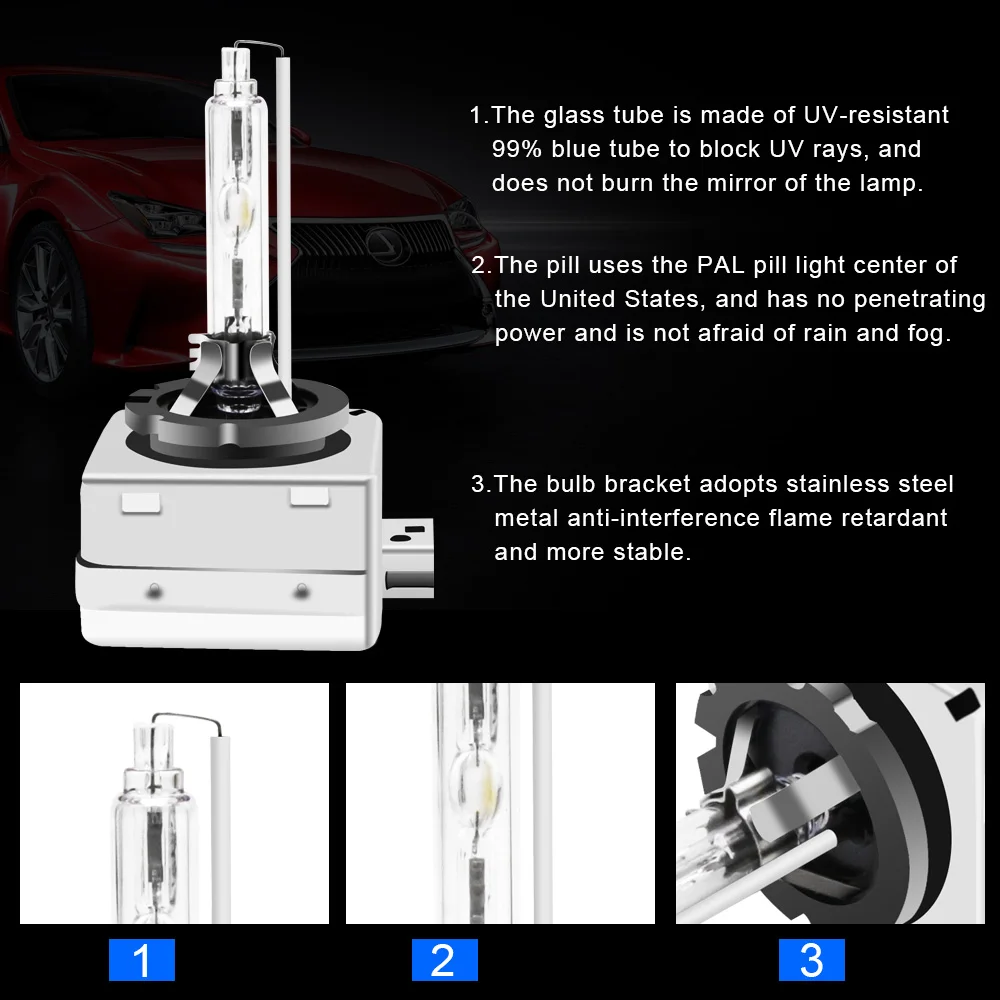 2 шт. Ксеноновые D1S D2S D2R D3S HID лампы 4300k 5000k 6000k 8000k HID ксенон головной светильник 12V 35W авто лампа светильник D1 D2 D3 налобный фонарь