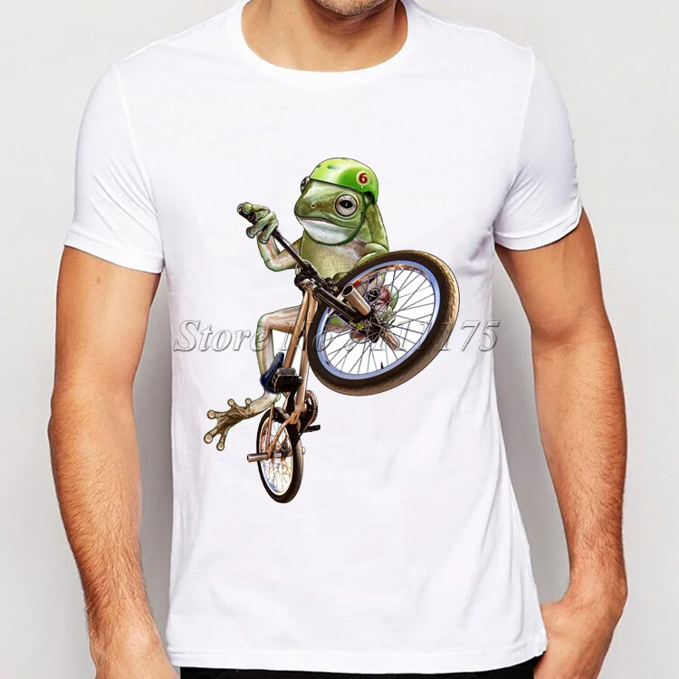 Мужская футболка с принтом crazy frog Оригинальная забавными животными красивые