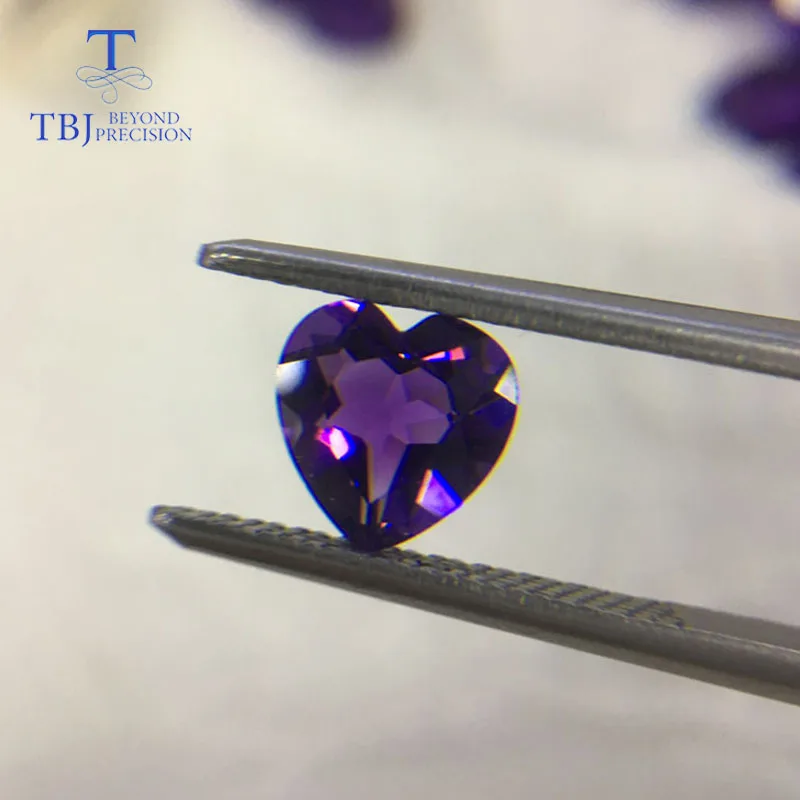 TBJ, природный Африканский Аметист Сердце 8 мм 1.8ct одежда высшего качества хороший цвет свободные драгоценные камни для diy ювелирных изделий