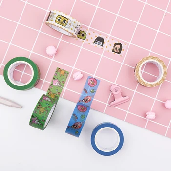 

Kinbor Kawaii Cartoon Girls&Animals Masking Tape Scrapbooking Decroration DIY Paper Sticker Washi Tape Cute Stationery