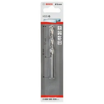 

BOSCH 2608585926 for metal Drill HSS-G DIN338 6,0x57x93