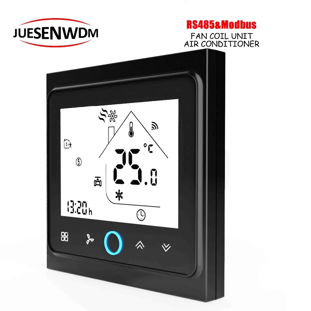 

2Pipe cooling heating fan coil NC NO valve modbus thermostat RS485 RTU communication for temperature control switch