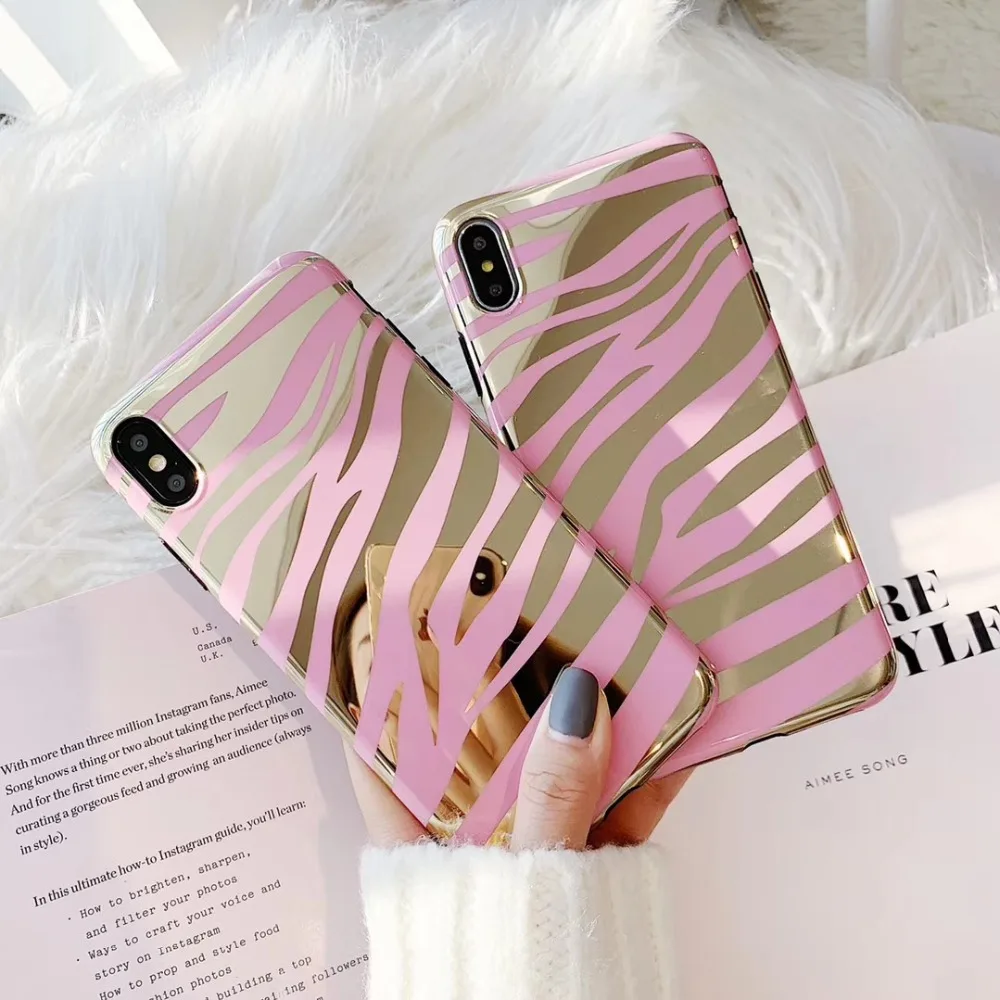 

Simple stripe bronzing phone case is suitable for iphone7plus/6s/6/7/8plus anti-fall iphonex/xsmax/xr/iphone6plus phone case