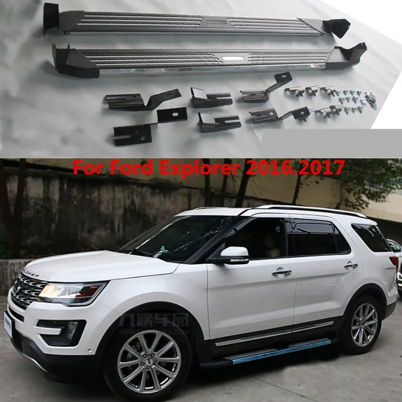 Aluminium Door Running Board Side Step Rail Nerf Bar For Ford Explorer 2013~2019